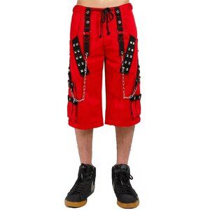 Gothic Bondage Handmade Mens Alternative Punk Rock Transformer Trouser Red Baggy